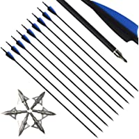 MILAEM 30&quot- Flechas de Carbono Spine 500 Flechas de Caza Flecha de orientación con Punta reemplazable para Arco recurvo…